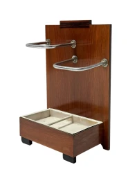 Walnut Art Deco Modernist Umbrella Stand, 1930s